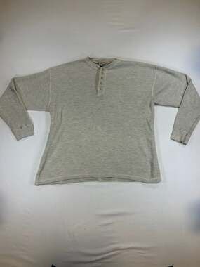 Vintage Rocket Waffle Knit Henley Shirt Size XL